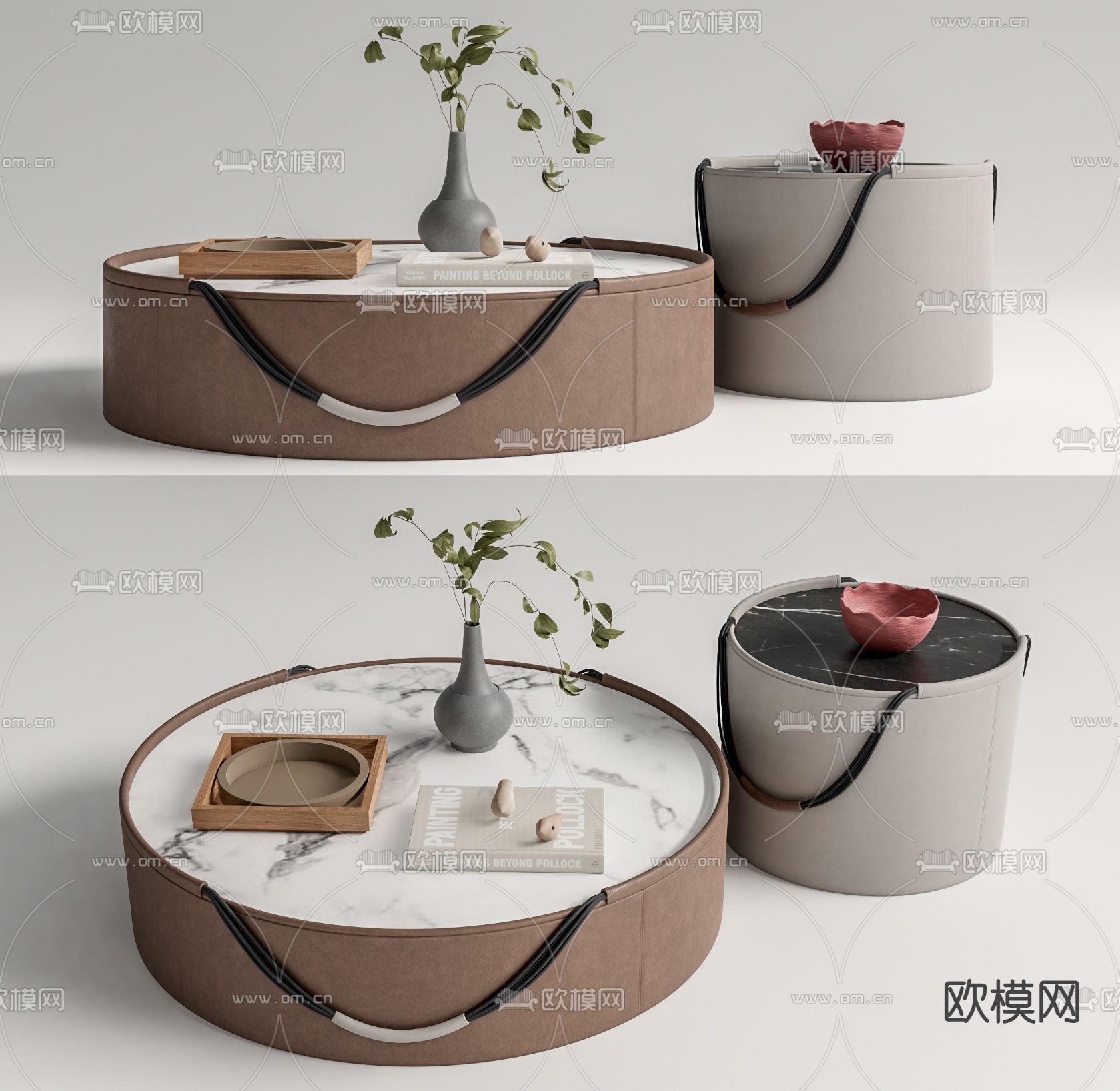 现代茶几su模型下载（渲染图1）