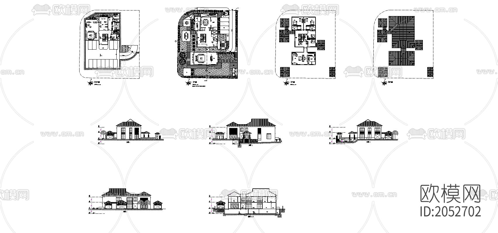 别墅cad施工图下载（渲染图4）
