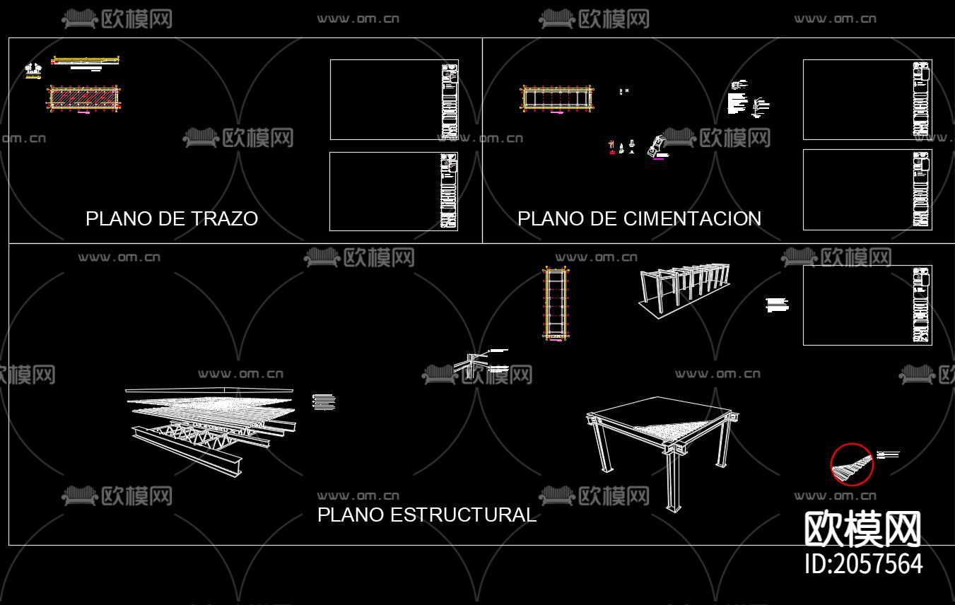 工业仓库CAD施工图下载（渲染图5）