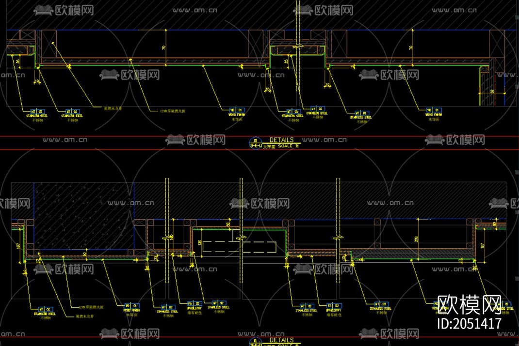 墙面节点大样图-免费3dmax模型库-欧模网