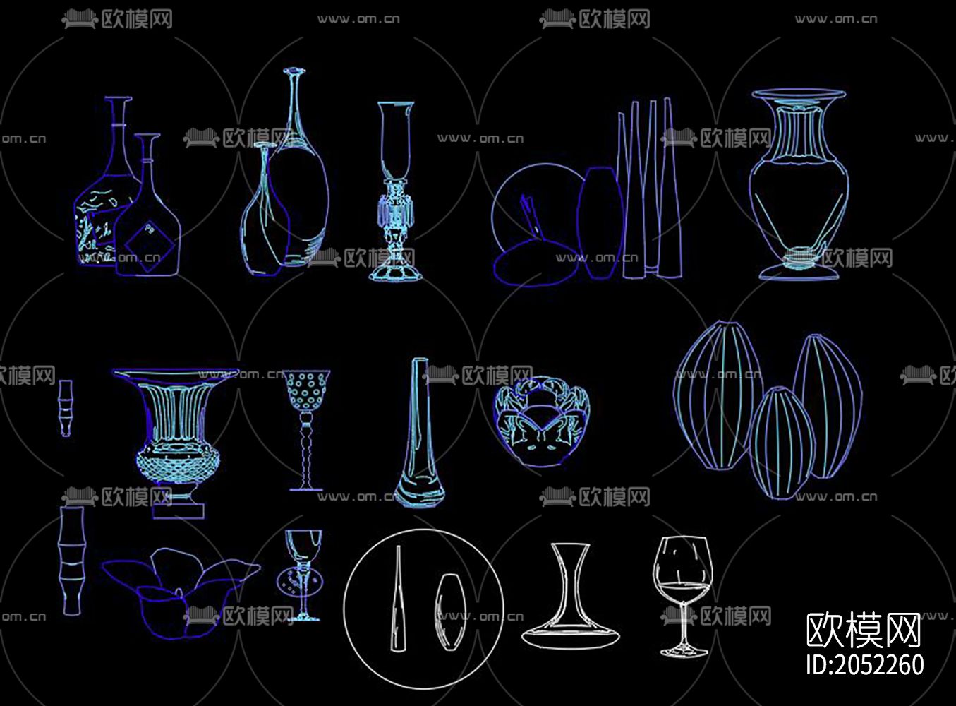 装饰品cad图库下载（渲染图3）