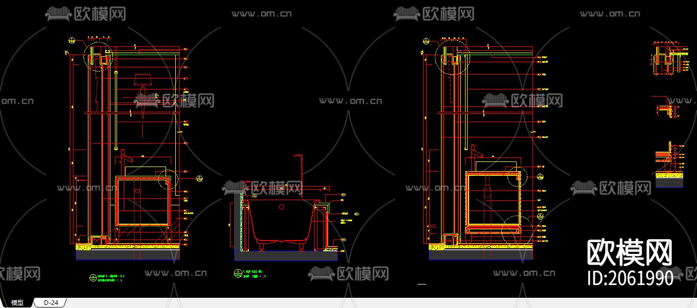 别墅浴室cad节点大样图下载