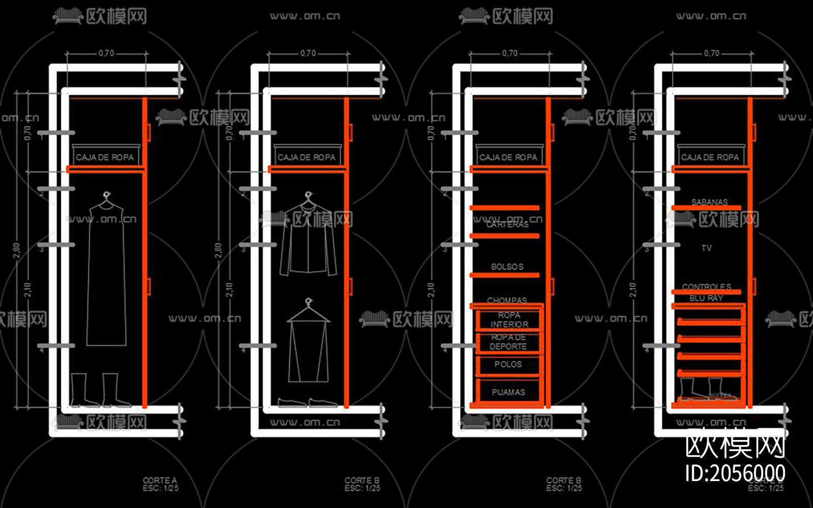 橱柜cad图库下载（渲染图8）