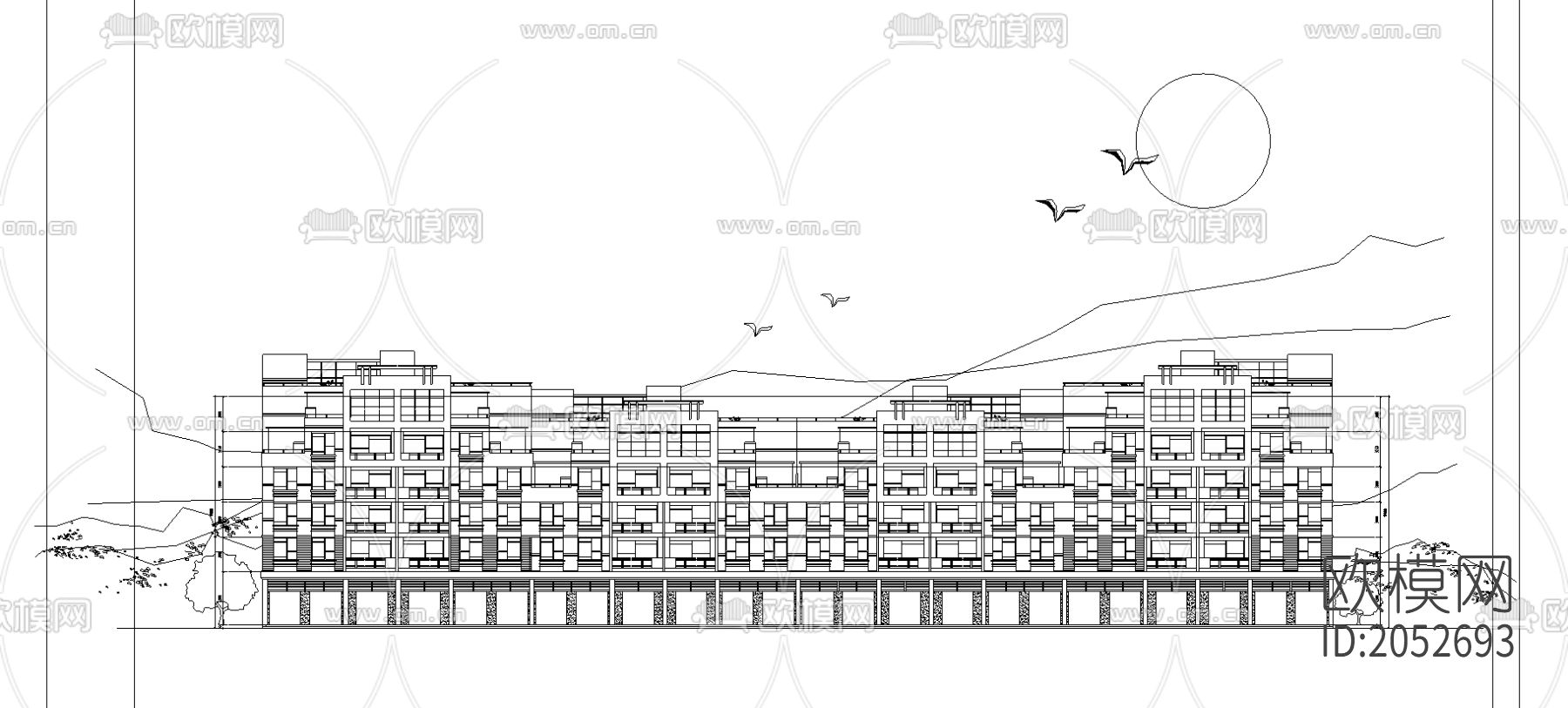 别墅cad施工图下载（渲染图2）