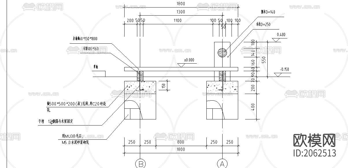 木桥cad节点大样图下载（渲染图4）