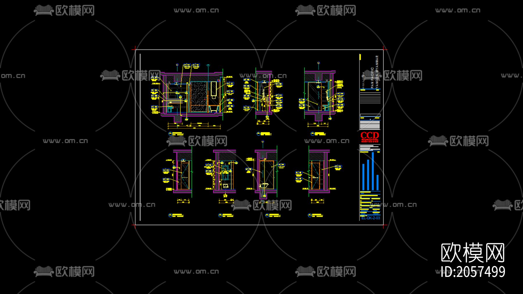 酒店cad施工图-免费3dmax模型库-欧模网