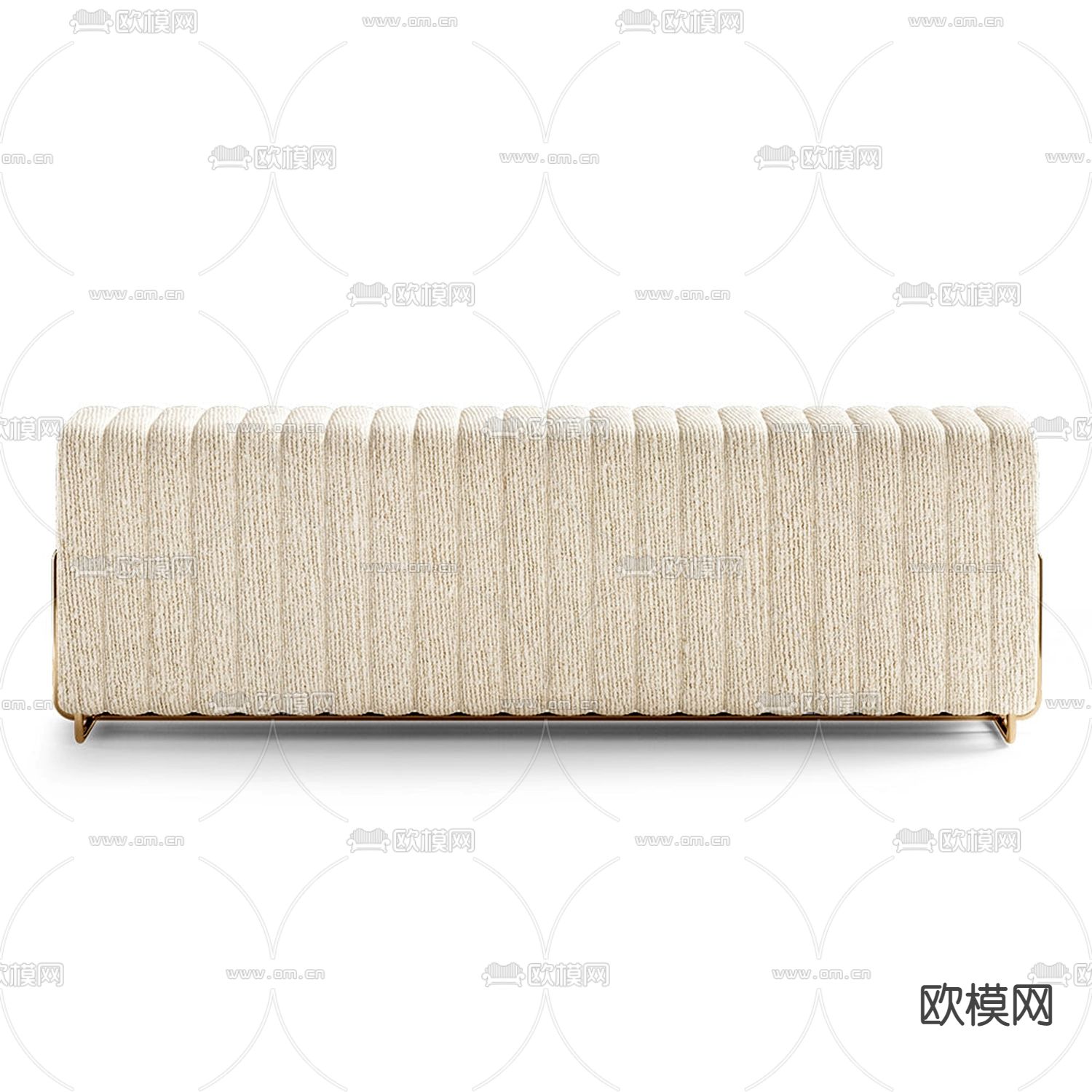 现代床尾凳脚踏3d模型下载（渲染图2）