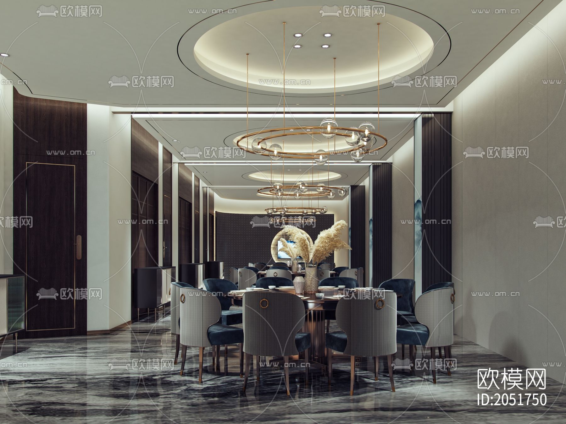 餐厅cad施工图下载（渲染图2）