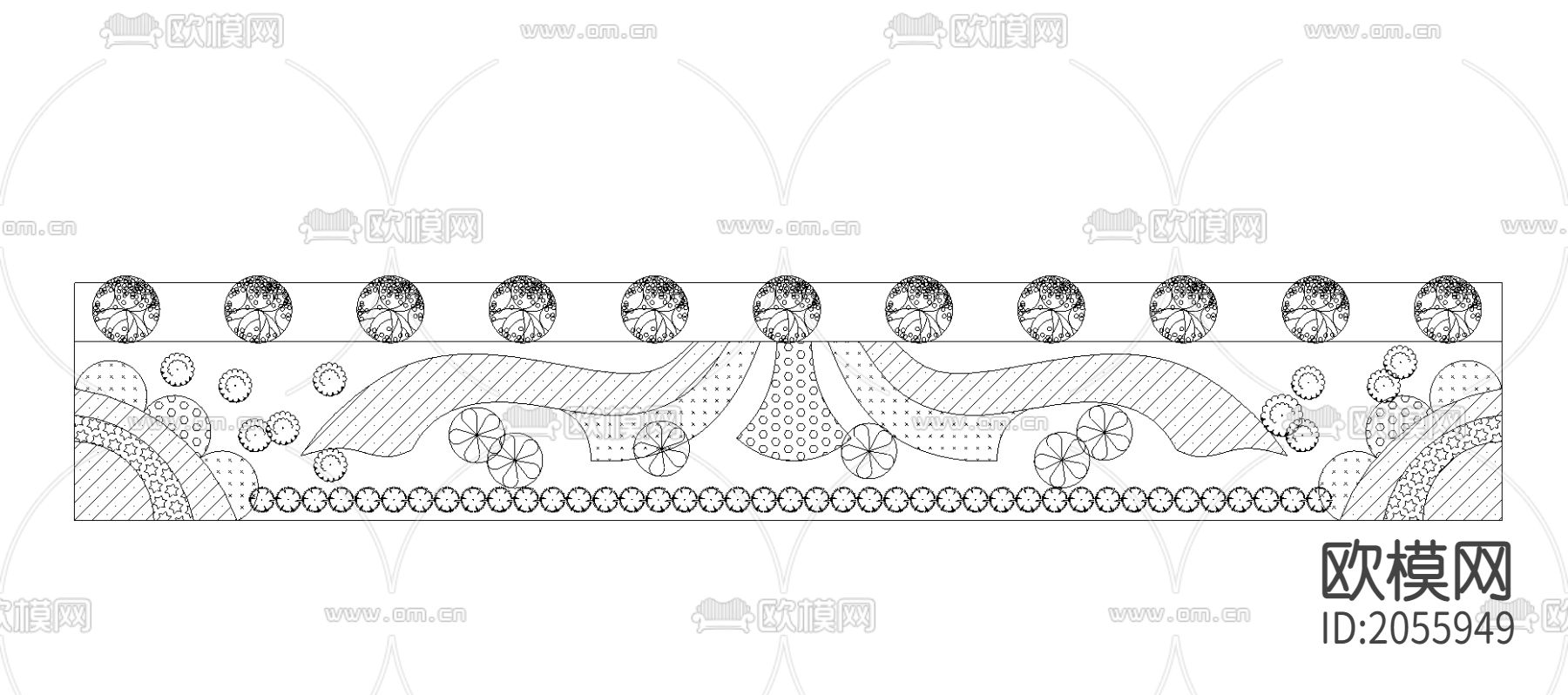 道路绿化设计CAD施工图下载（渲染图3）
