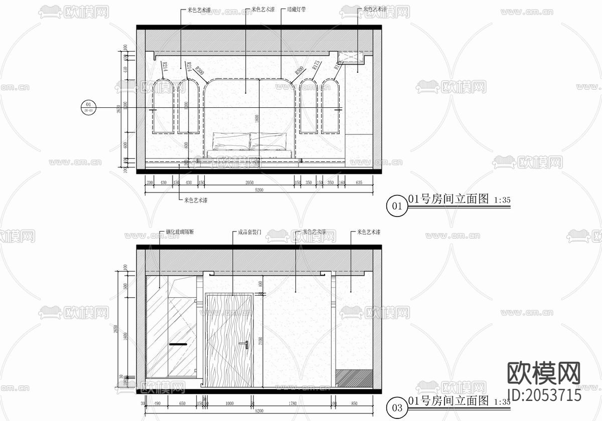 土耳其风格民宿客房CAD施工图+效果图下载（渲染图6）