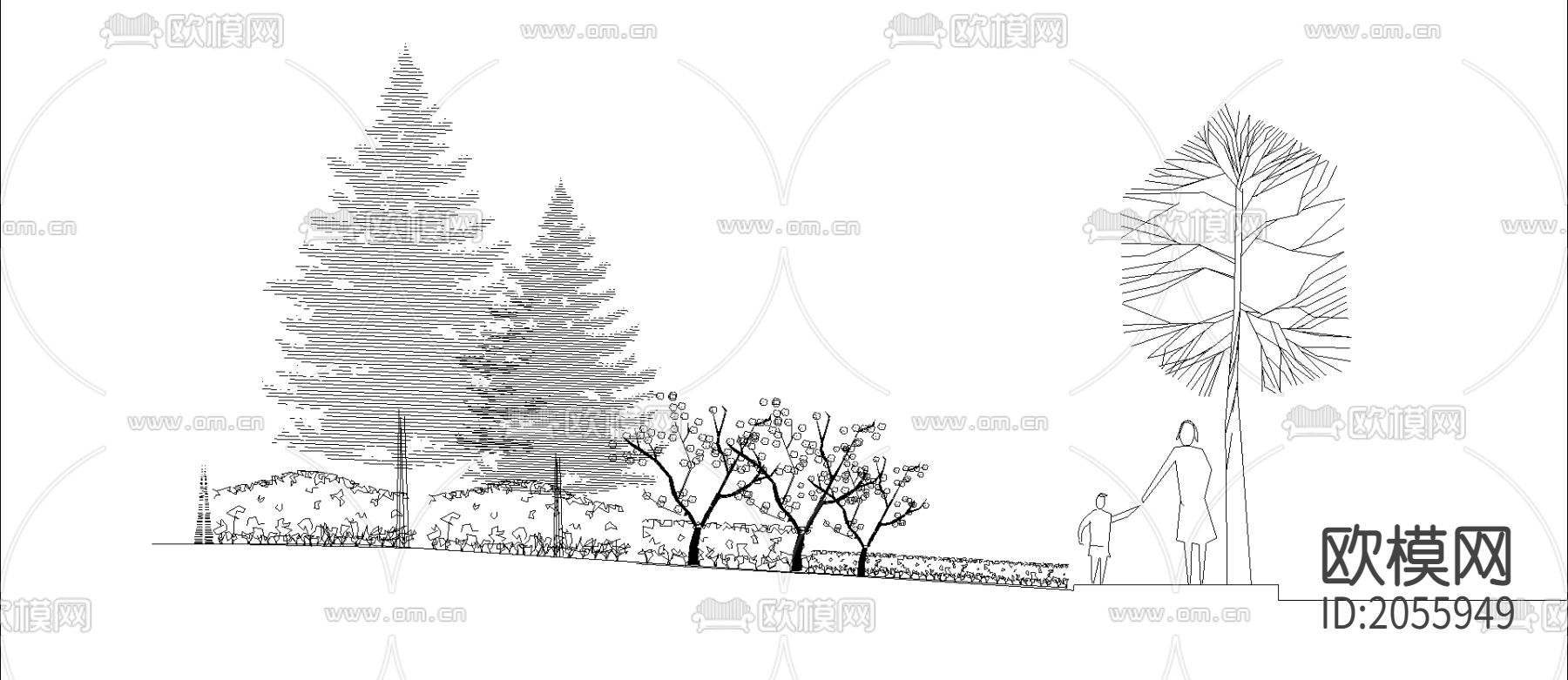 道路绿化设计CAD施工图下载（渲染图1）