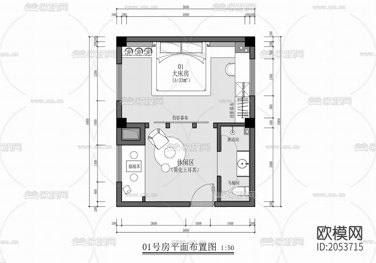 土耳其风格民宿客房CAD施工图+效果图下载（渲染图9）
