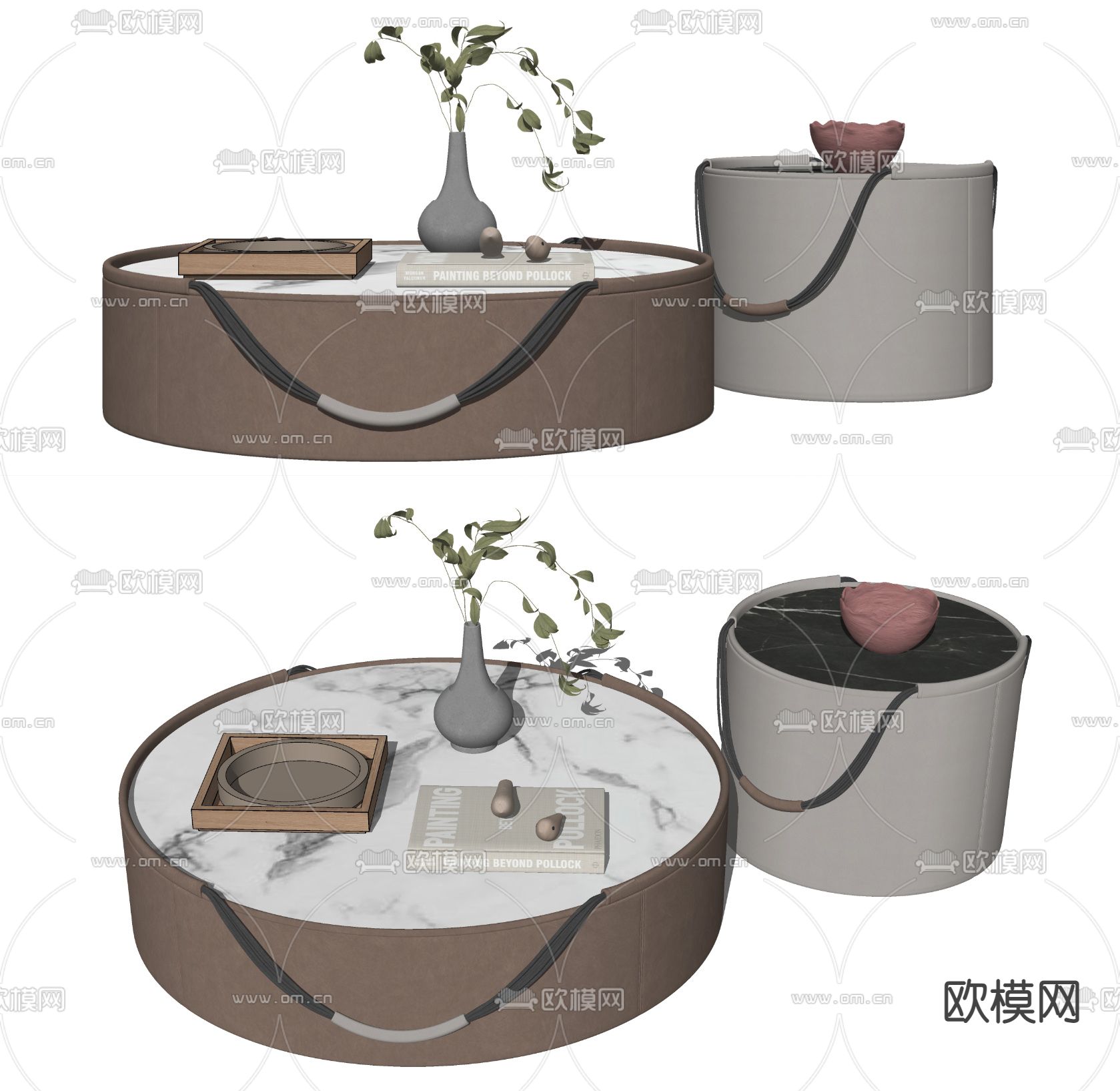 现代茶几su模型下载（渲染图2）