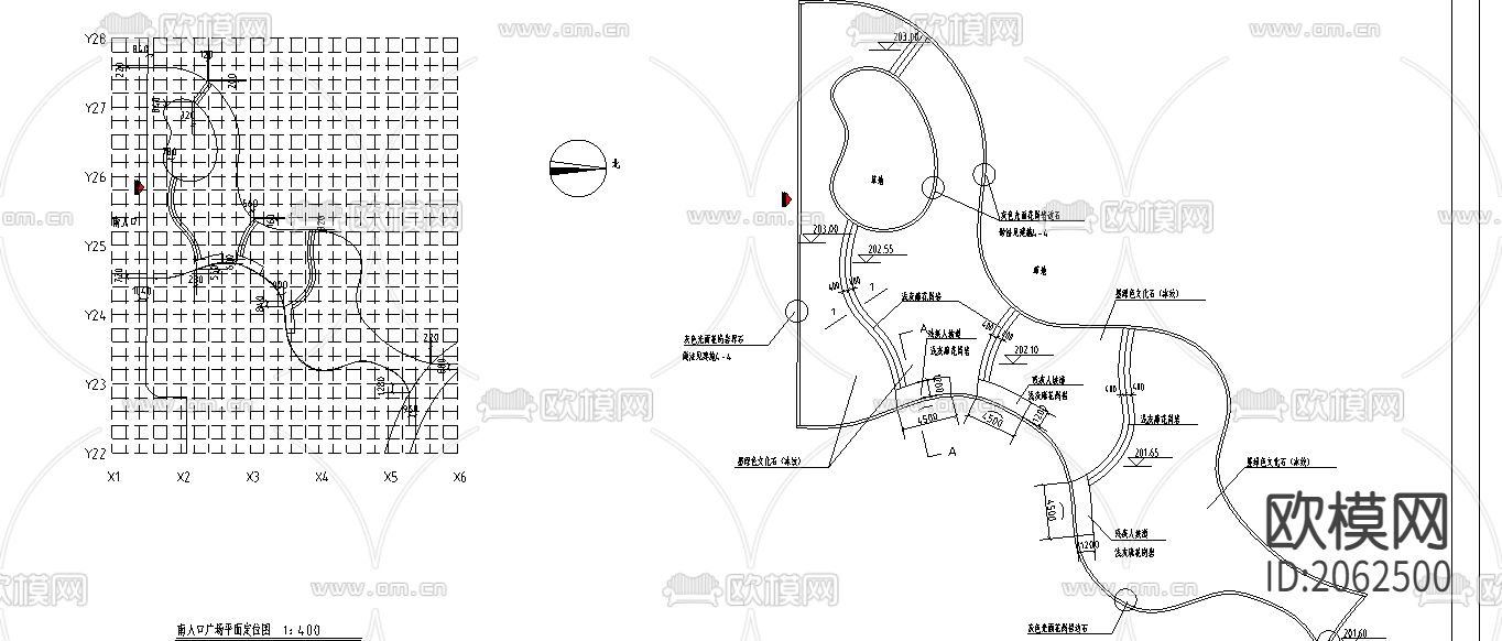 广场规划CAD施工图下载（渲染图2）