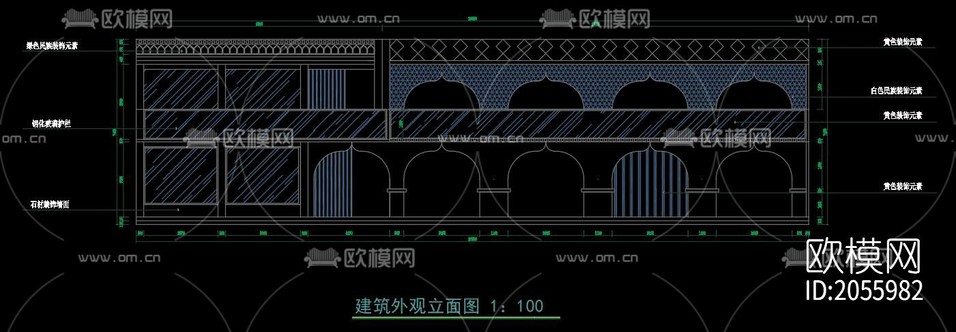民宿cad施工圖下載(渲染圖2)