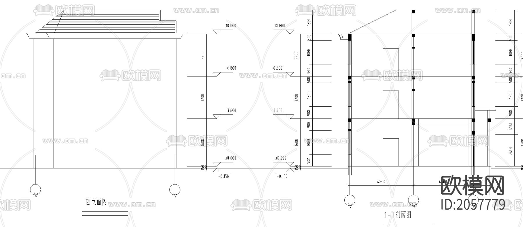 建筑结构CAD施工图下载（渲染图3）
