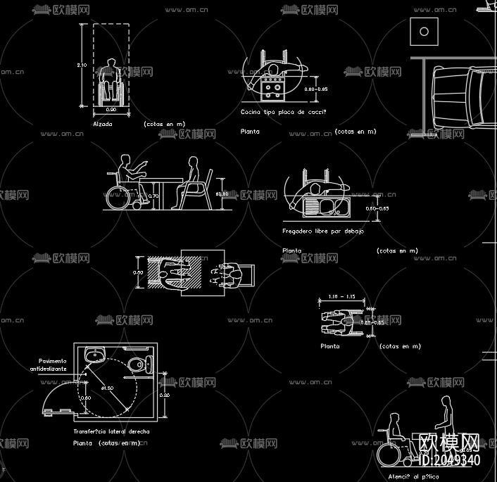 残障人士cad图库下载（渲染图6）