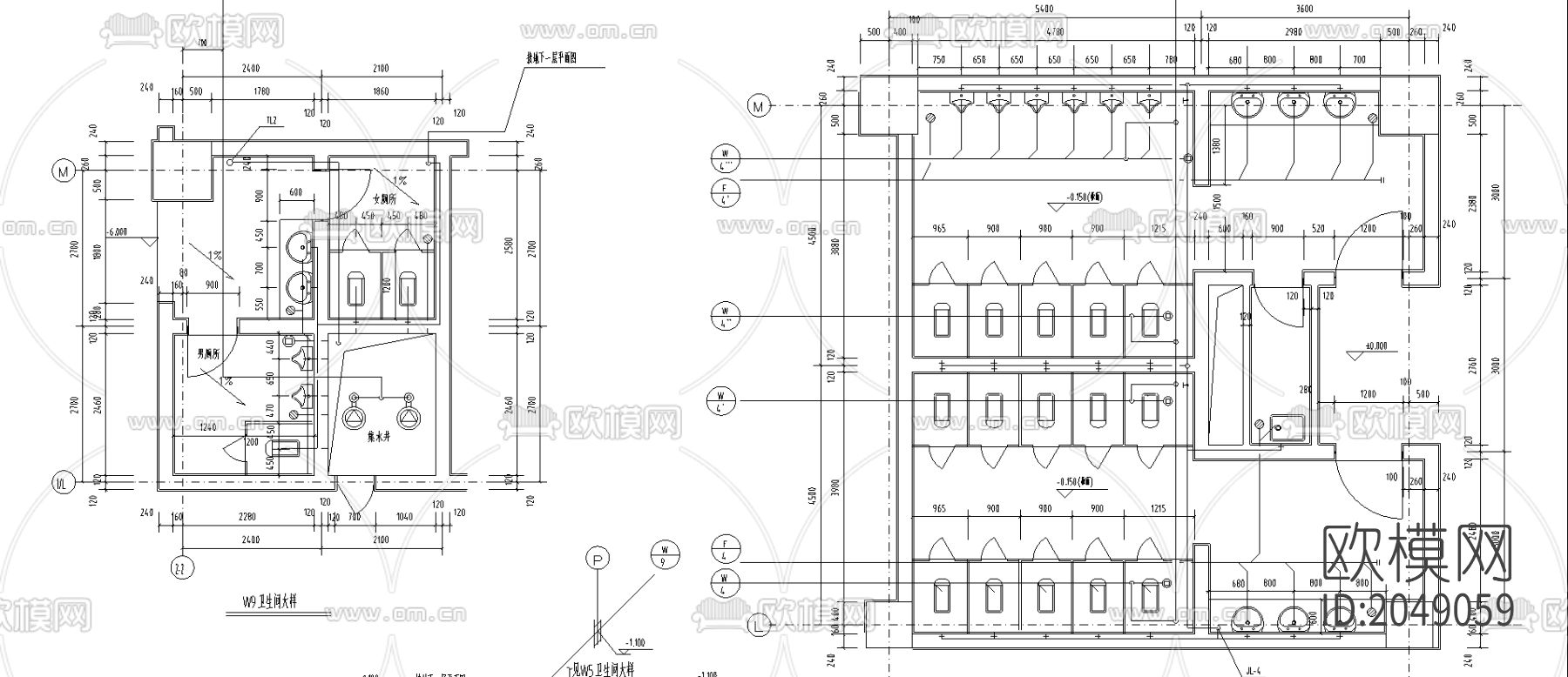 卫生间系统节点大样下载（渲染图3）