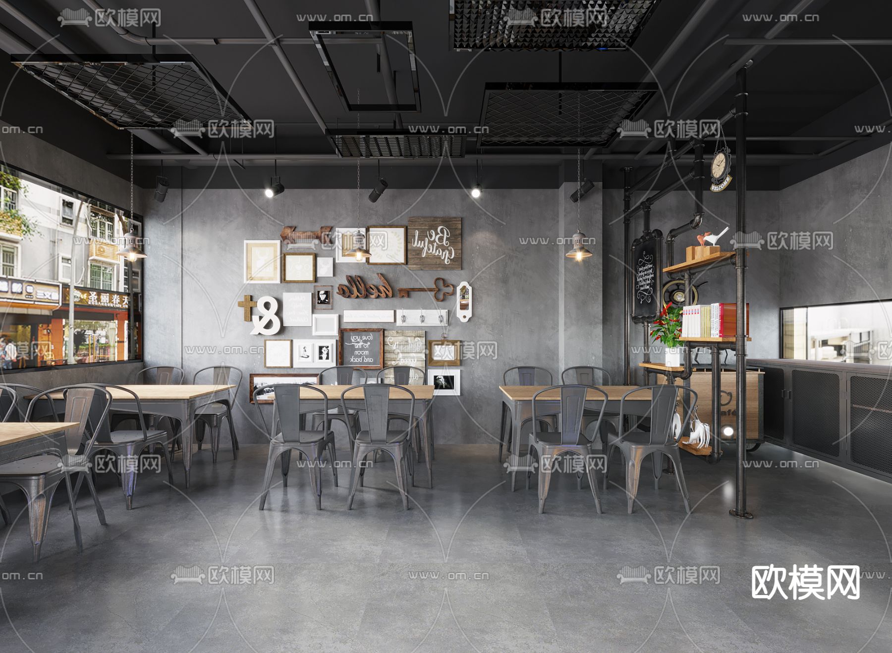 工业风酒吧3d模型