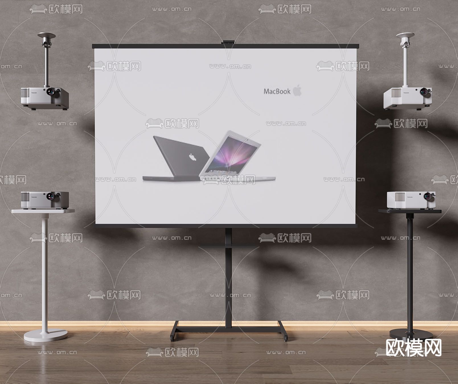 现代投影仪幕布3d模型下载