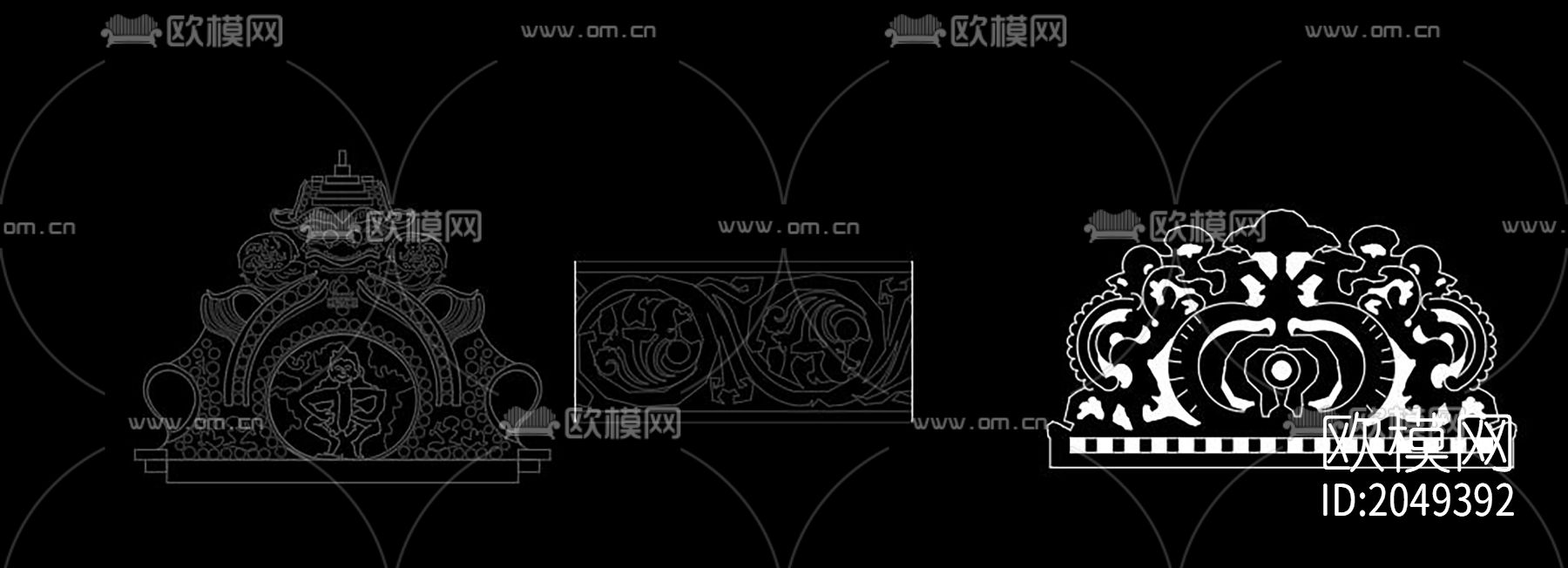 佛教寺庙装饰节点大样下载（渲染图5）