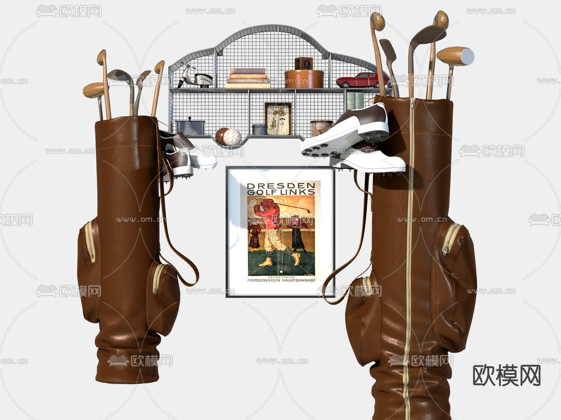 现代高尔夫运动器材3d模型下载