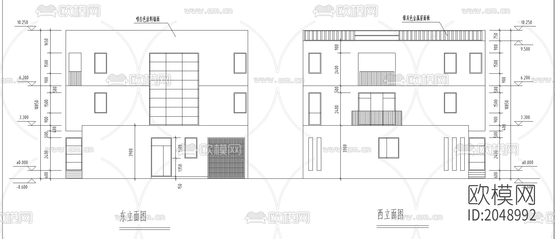 别墅cad施工图下载（渲染图3）