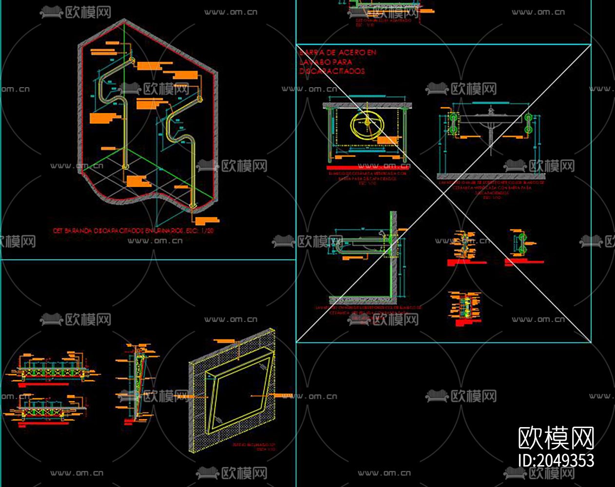 卫生间cad施工图下载（渲染图2）