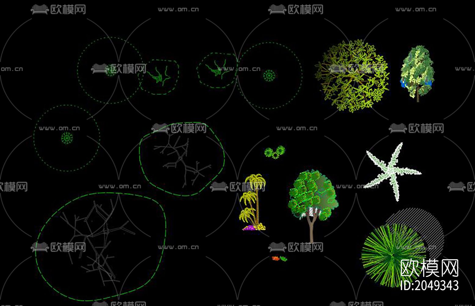 植物cad图库下载（渲染图4）