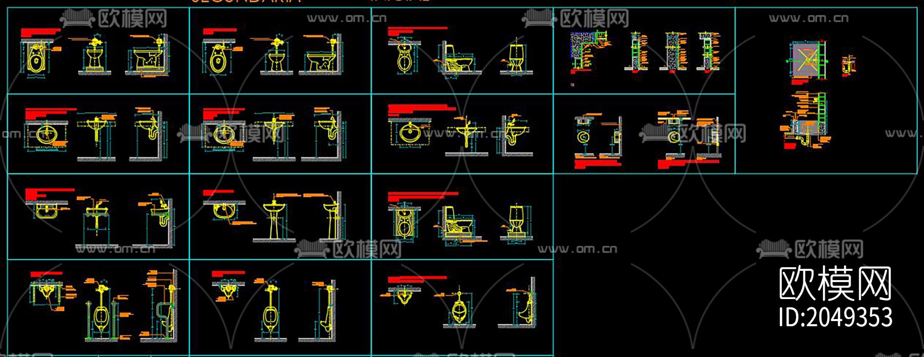 卫生间cad施工图下载（渲染图6）