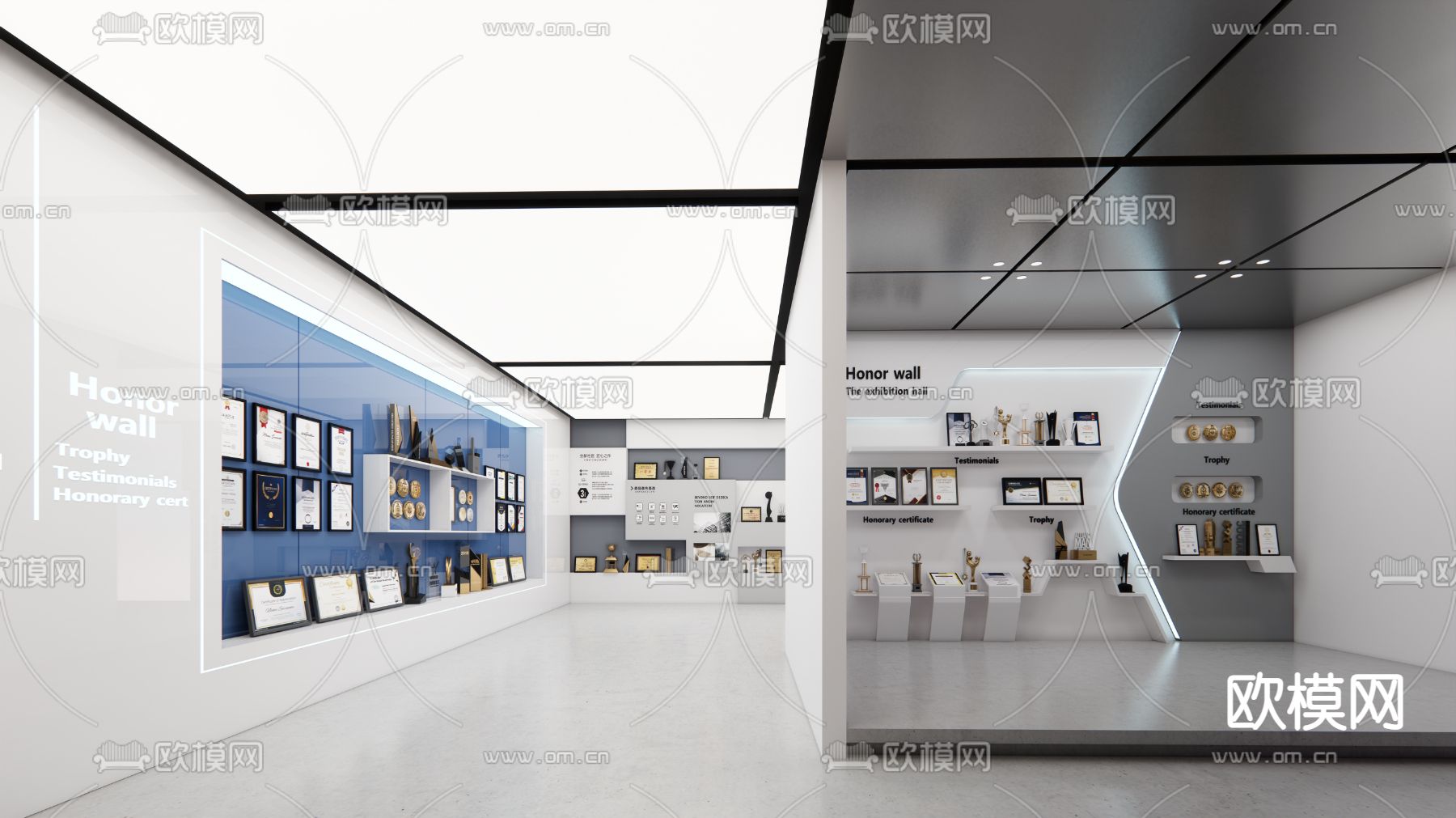 现代展厅su模型下载（渲染图1）