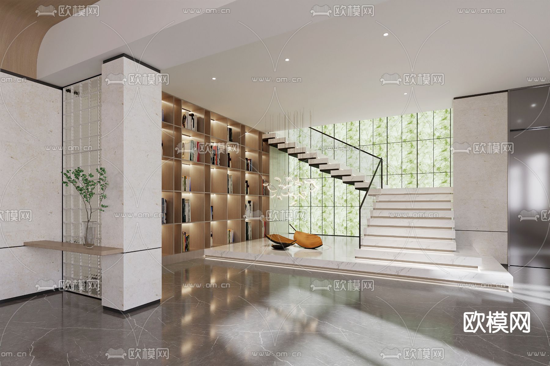 现代售楼处水吧接待处3d模型下载（渲染图3）