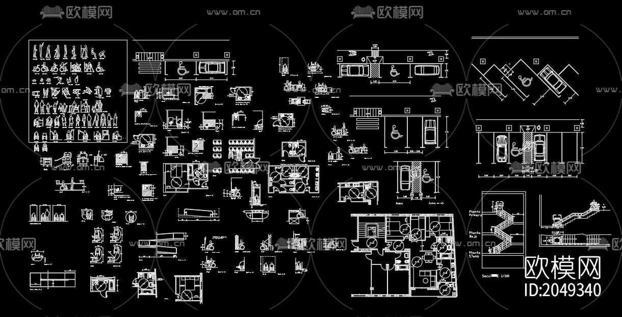 残障人士cad图库下载（渲染图10）