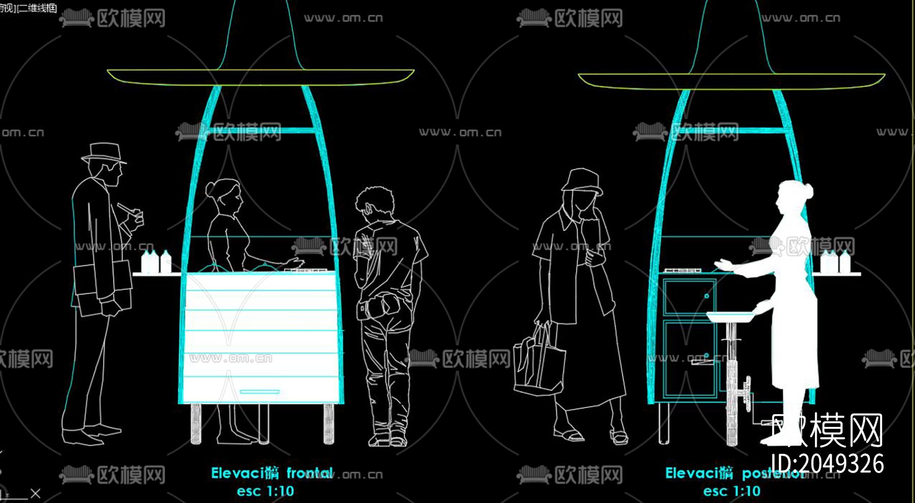 小吃摊节点大样下载（渲染图4）