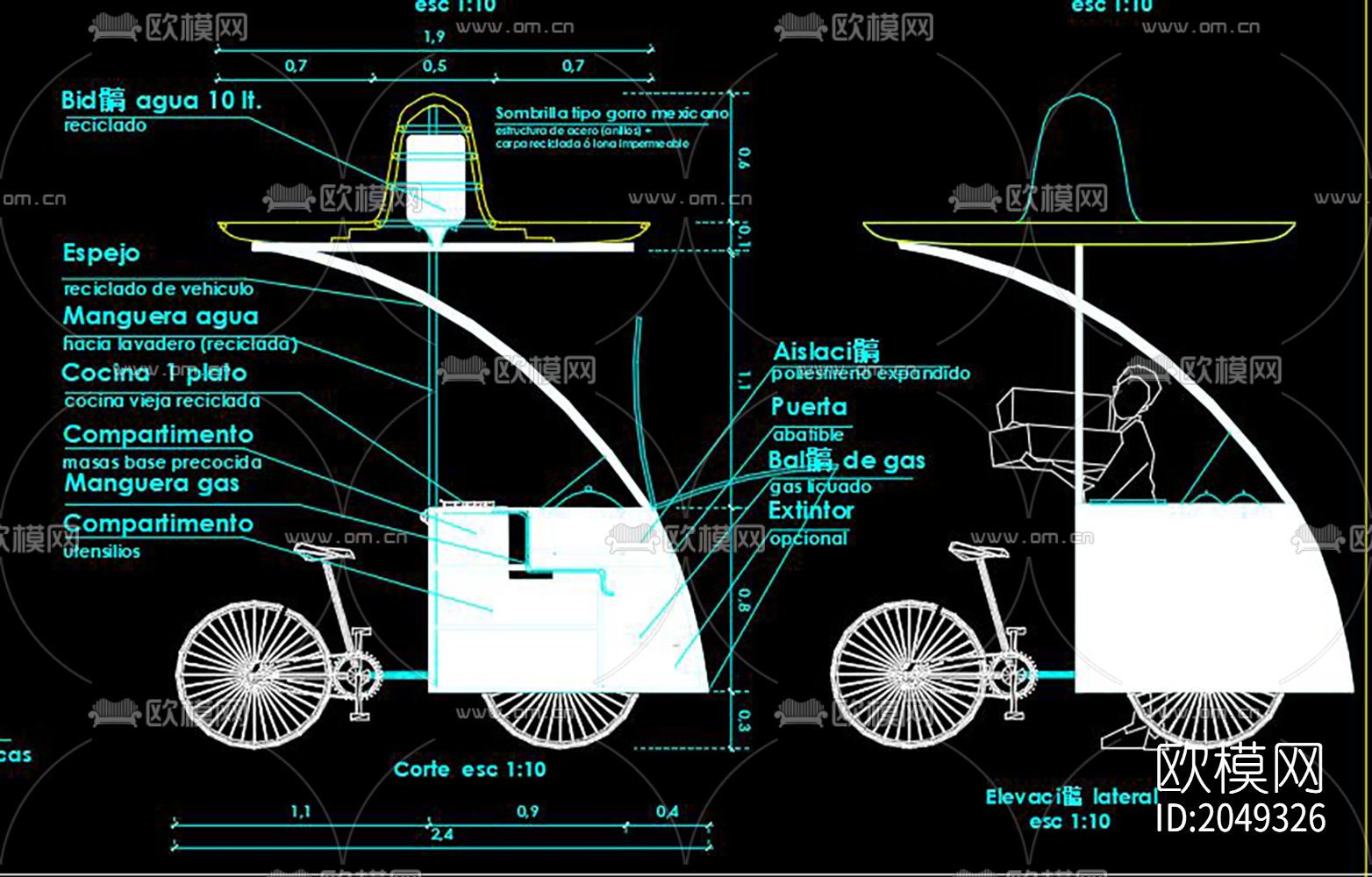 小吃摊节点大样下载（渲染图2）