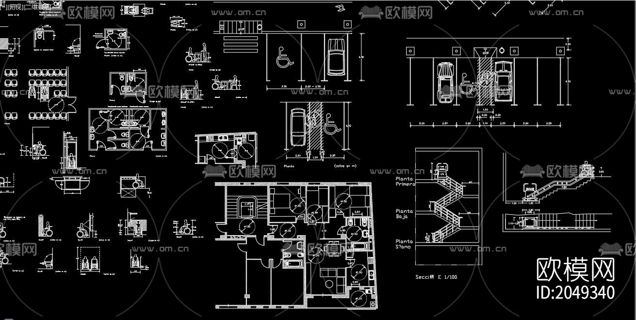 残障人士cad图库下载（渲染图9）