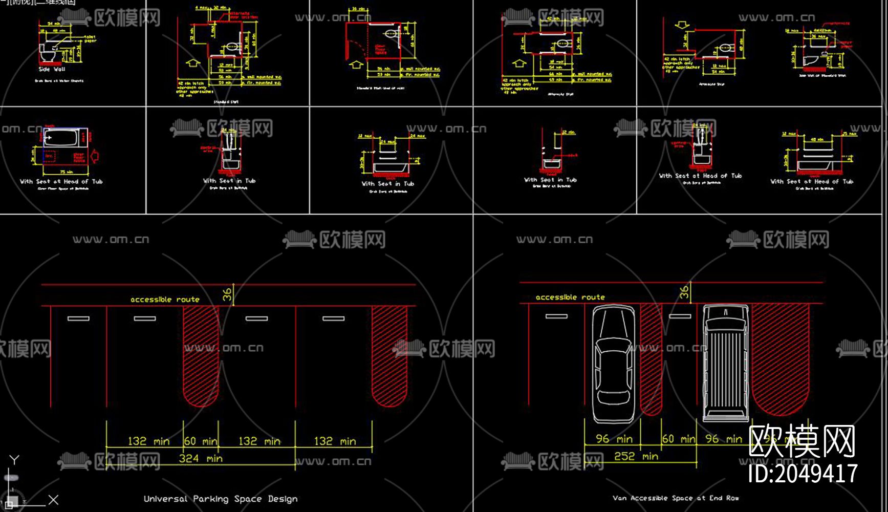 无障碍设备cad图库下载（渲染图7）