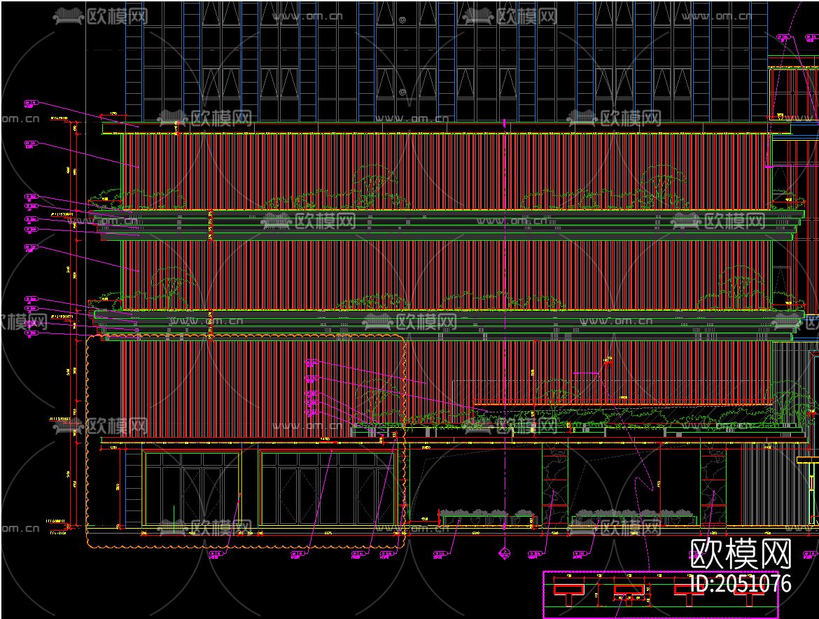 店面店招门头广告位设cad施工图下载（渲染图1）