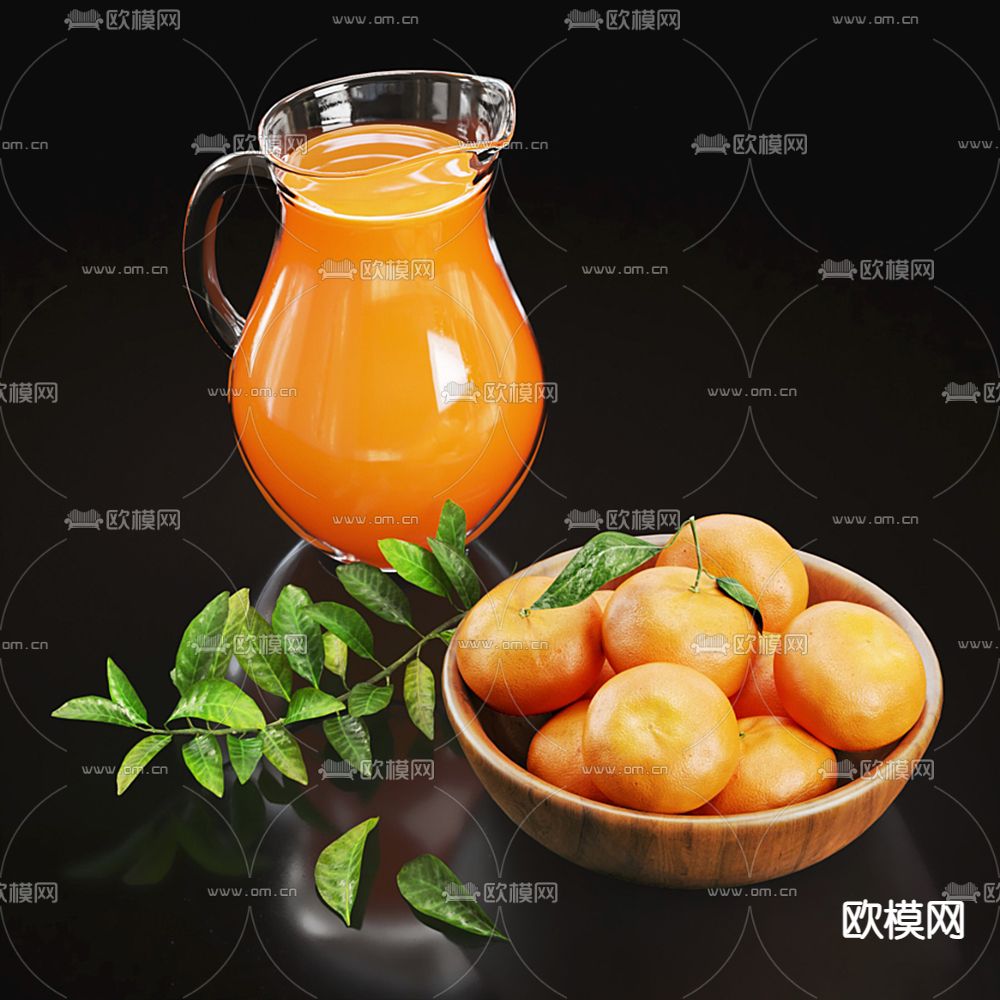 现代橘子果汁3d模型