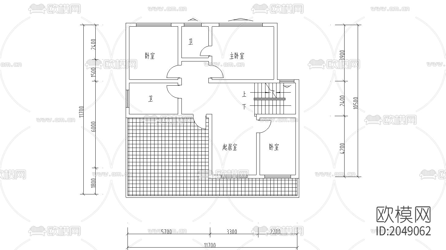 别墅cad施工图下载（渲染图3）