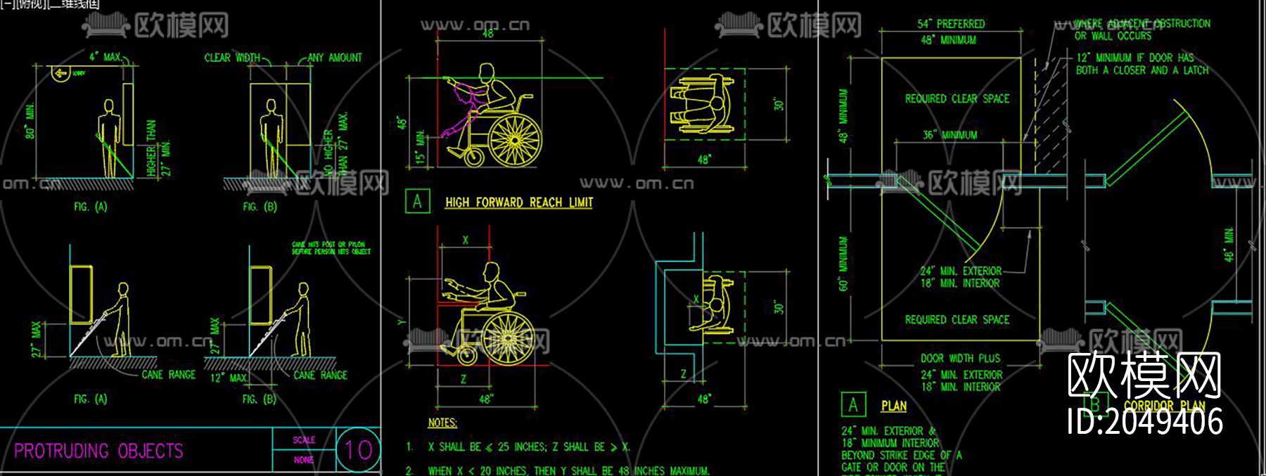 残疾人专用坡道节点大样下载（渲染图6）