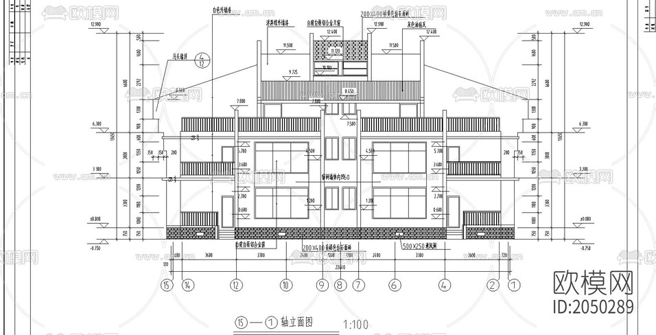 建筑cad施工圖下載(渲染圖1)