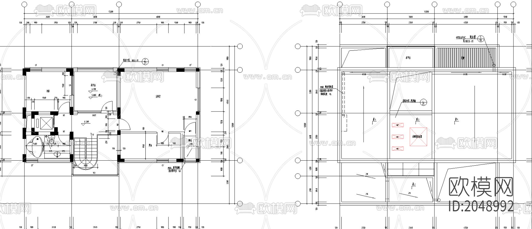 别墅cad施工图下载（渲染图4）