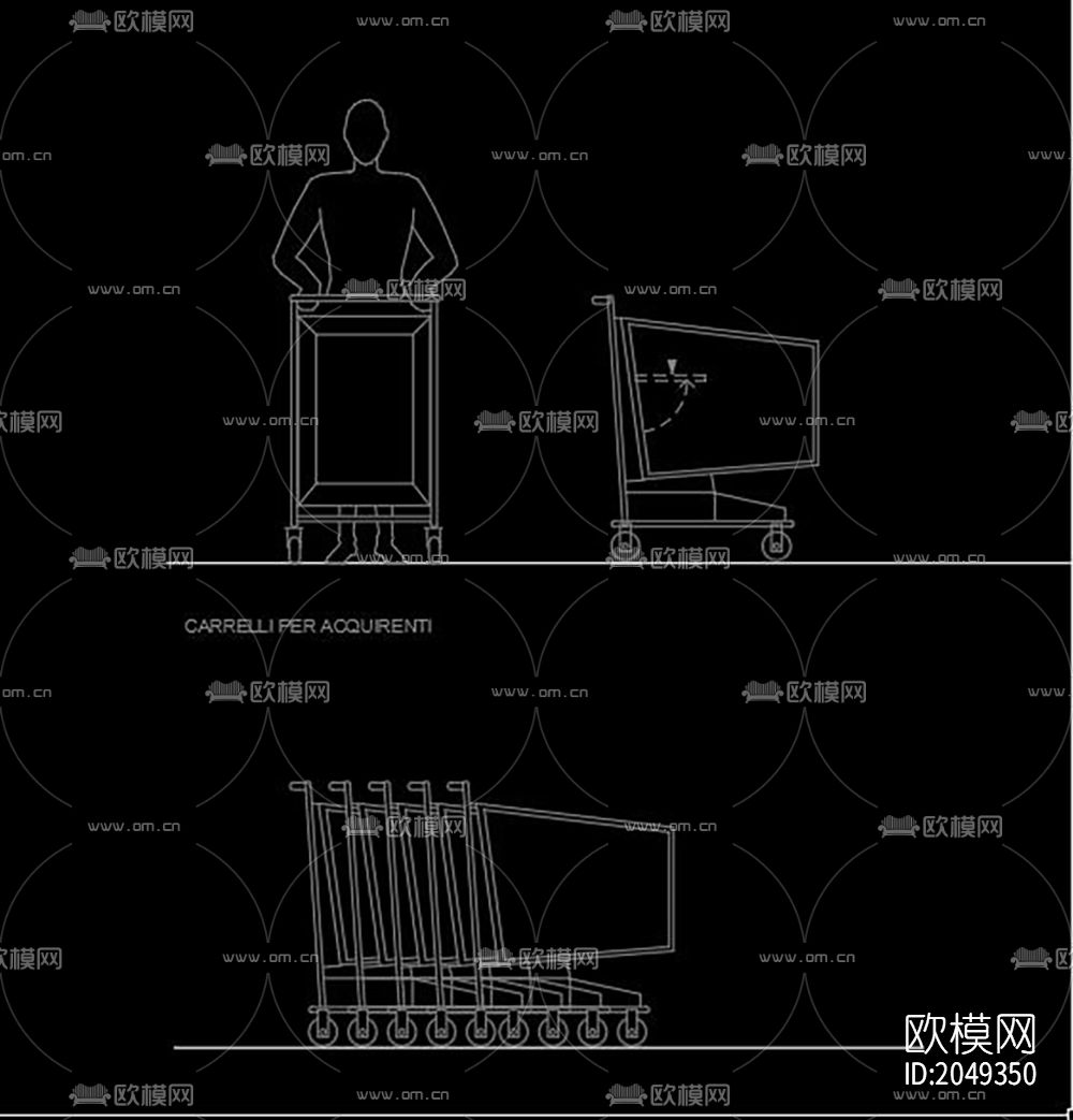 超市设备cad图库下载（渲染图5）
