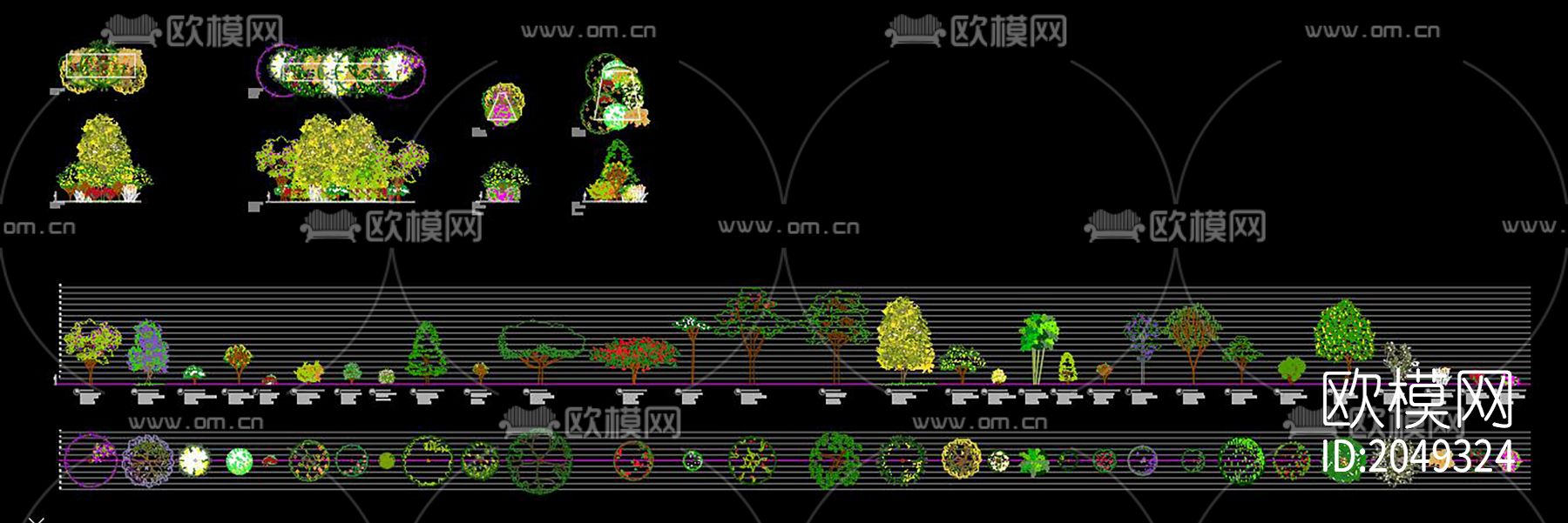 松树cad图库下载（渲染图6）