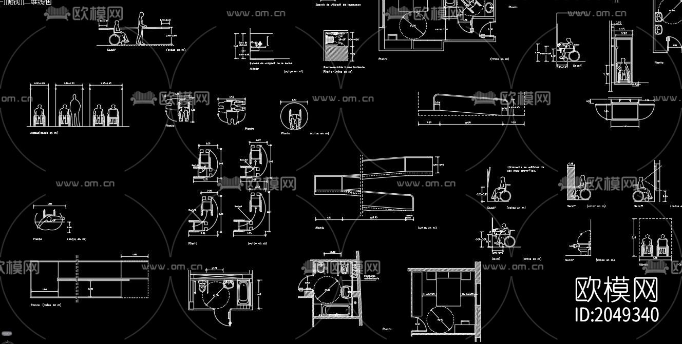 残障人士cad图库下载（渲染图4）