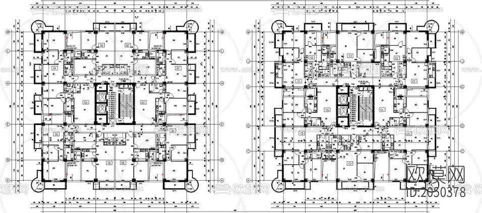 高層商住樓全套cad施工圖下載(渲染圖3)