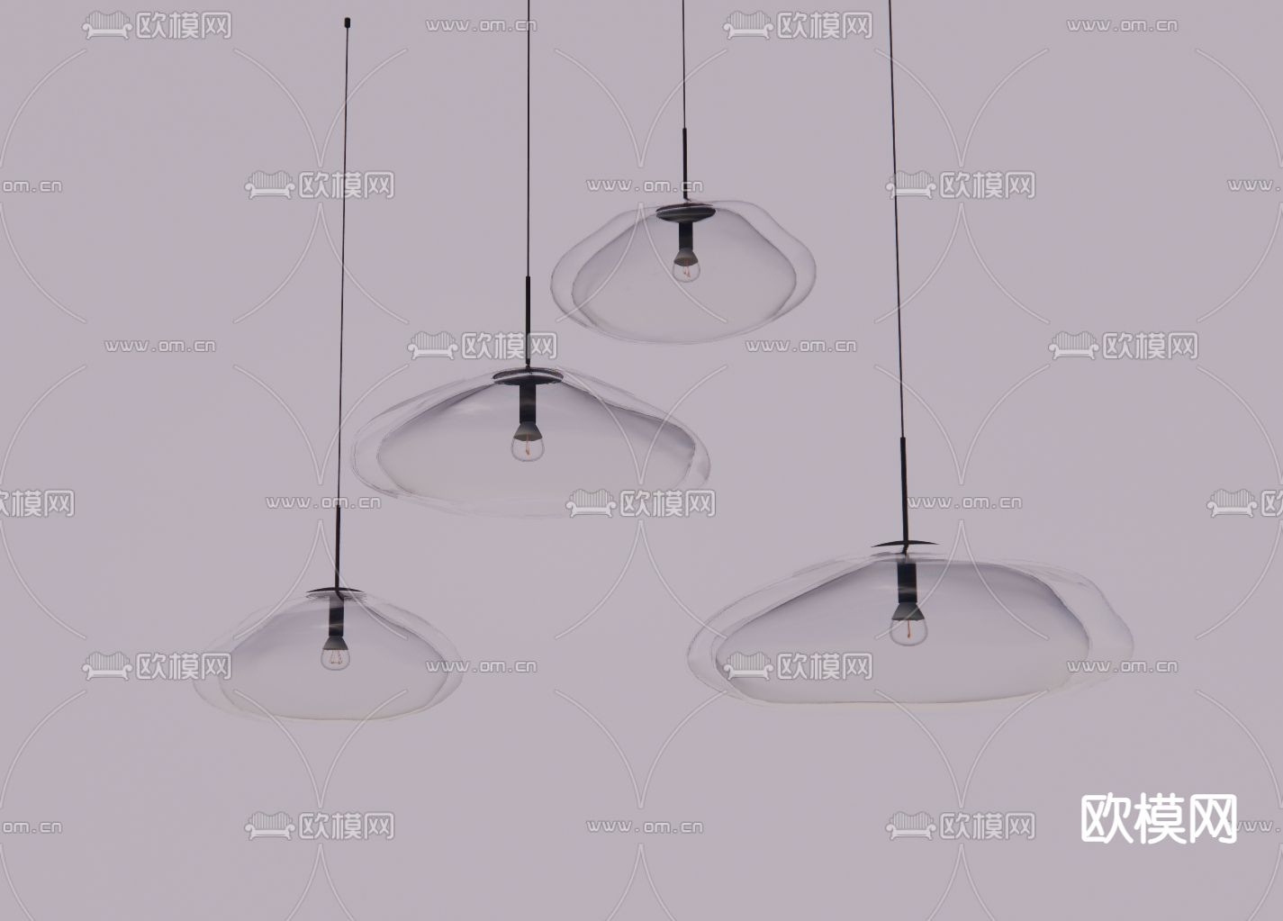 现代轻奢吊灯su模型下载（渲染图2）