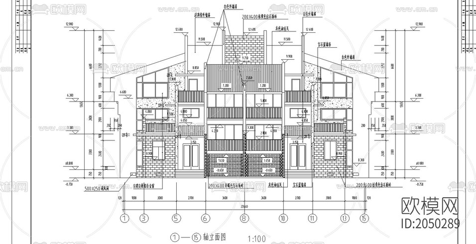建筑cad施工圖下載(渲染圖2)