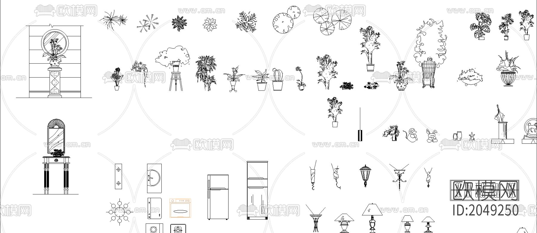 室内装饰cad图库下载（渲染图2）